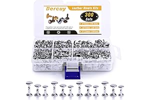 Dercuy 300 Sets Tubular Rivets in Silver: Enhance Your Leather Crafting Projects
