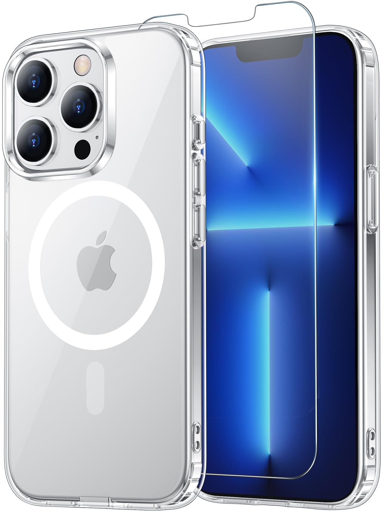 Temdan for iPhone 13 Pro Case with Screen Protector Clear
