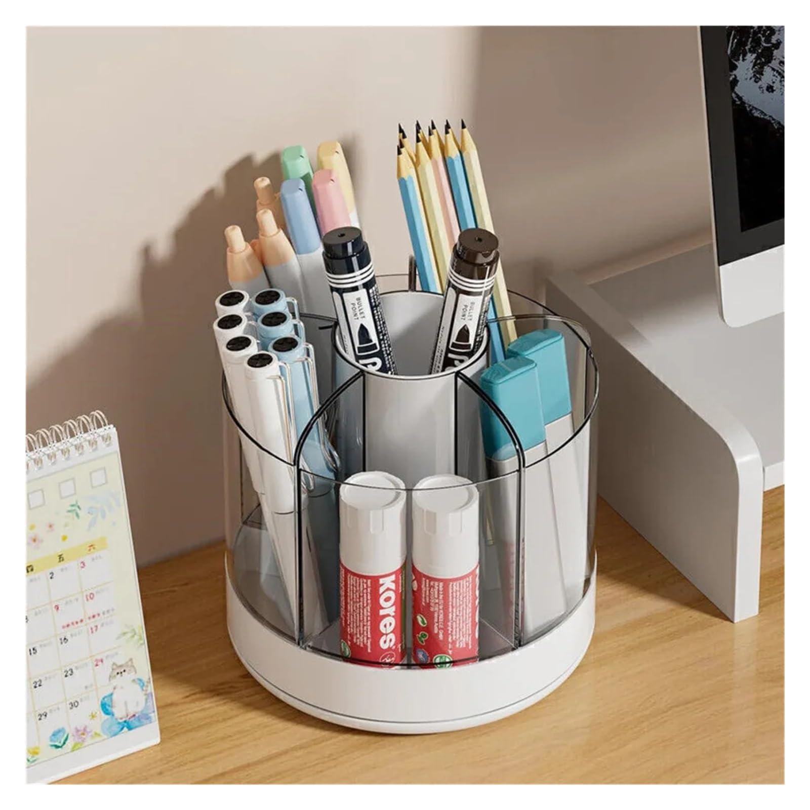 Organizzatore for cosmetici trasparente girevole a 360 gradi, mobiletto da toeletta multifunzionale, for la cura della pelle, for pennelli for rossetto, supporto portaoggetti per cassettiera, bagno(Pi