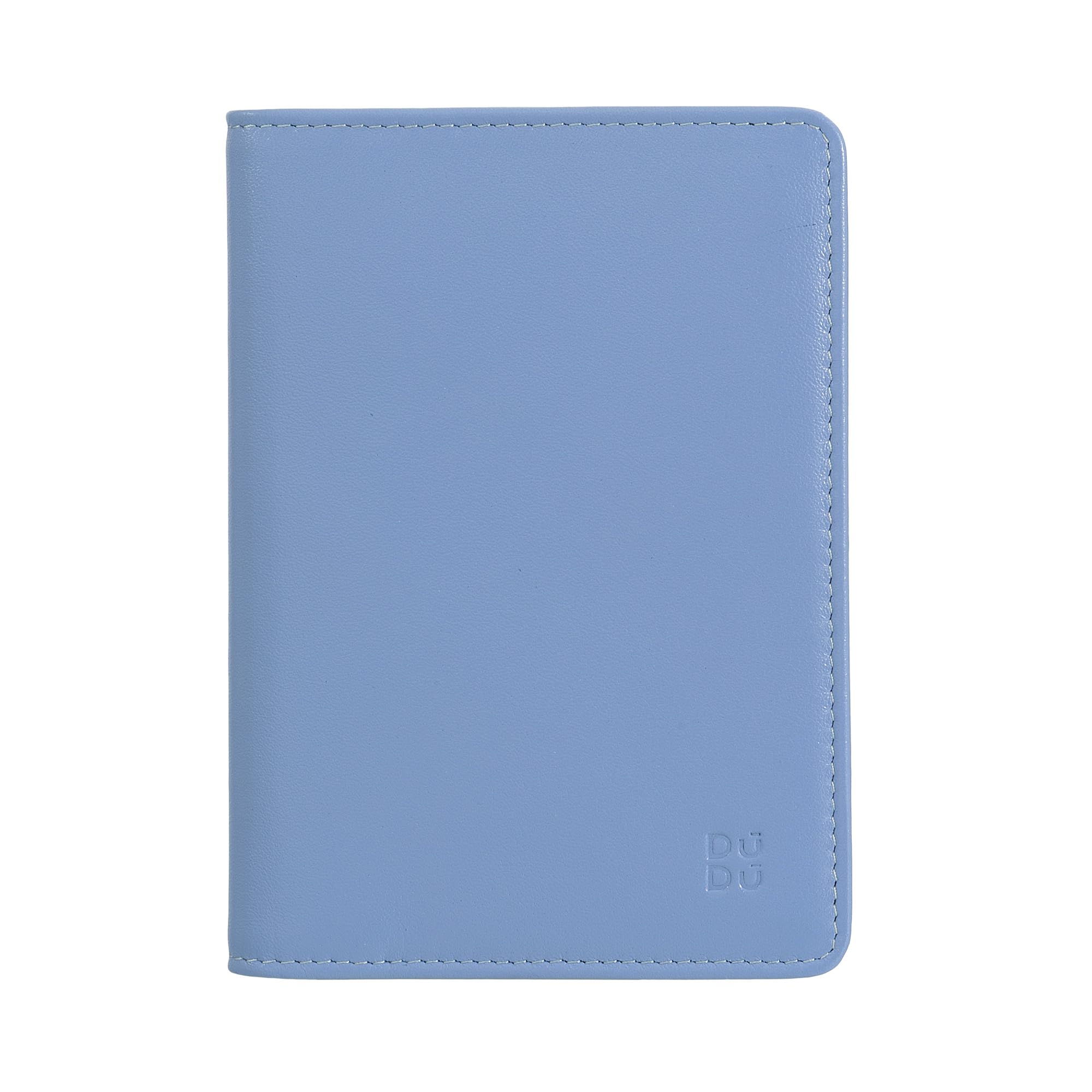 DUDU Custodia Porta Passaporto in Pelle da Viaggio con Protezione RFID e Porta Carte di Credito Blu pastello