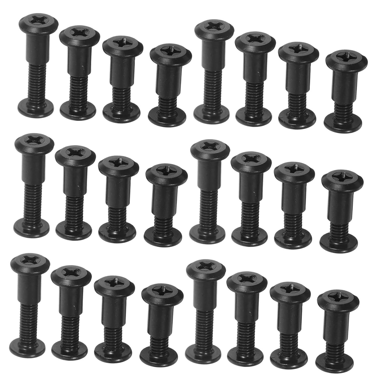Alipis 170 Sets Furniture Connecting Screws and Nuts Black Cross Locking Bolts for Frame Cabinet and Wardrobe Easy to Install Carbon Steel Hardware Fixings