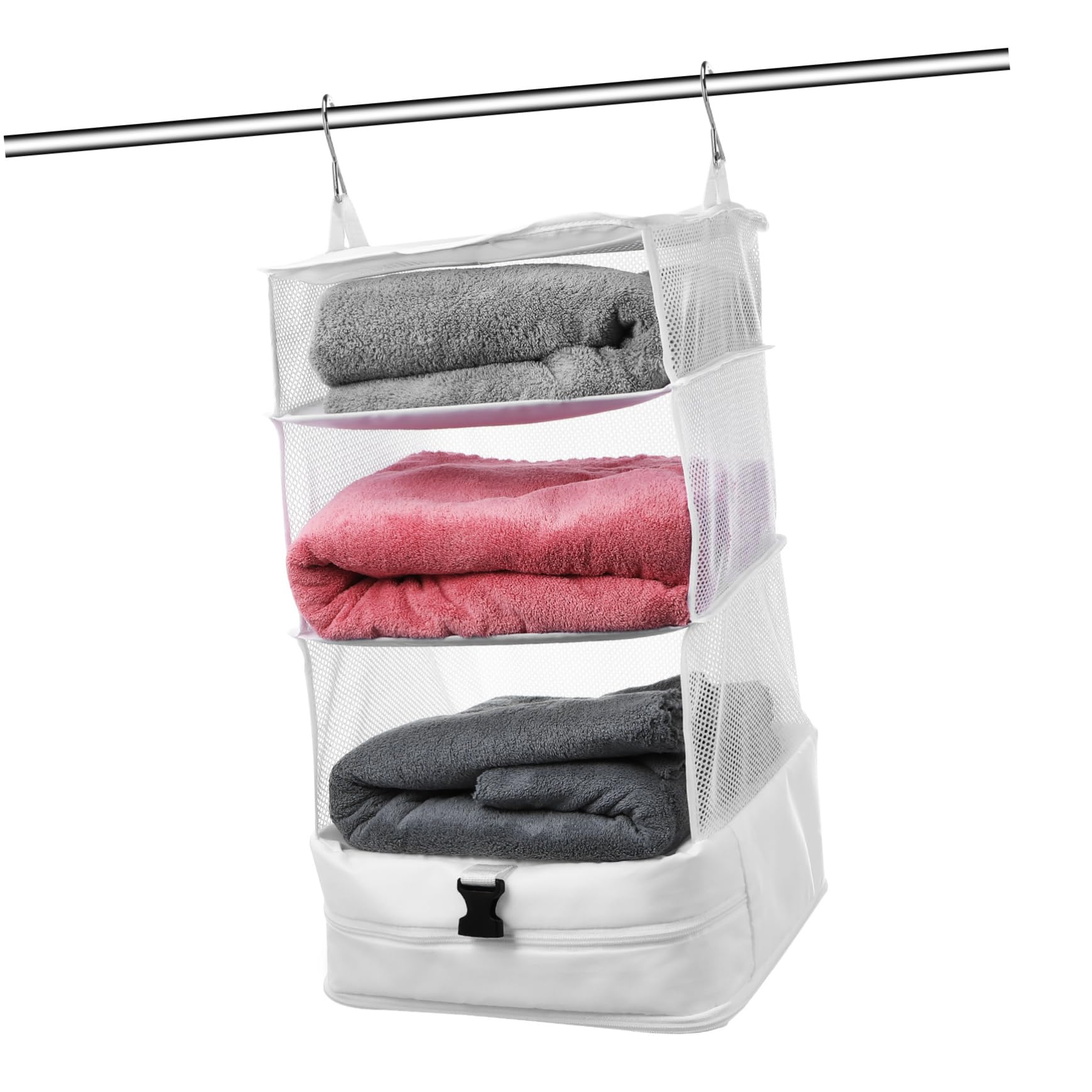 VICASKY Organizador de Armario Colgante de 3 Capas Tela Oxford, Bolsa de Almacenamiento Espaciosa y Ahorradora de Espacio para Ropa Armario Diario