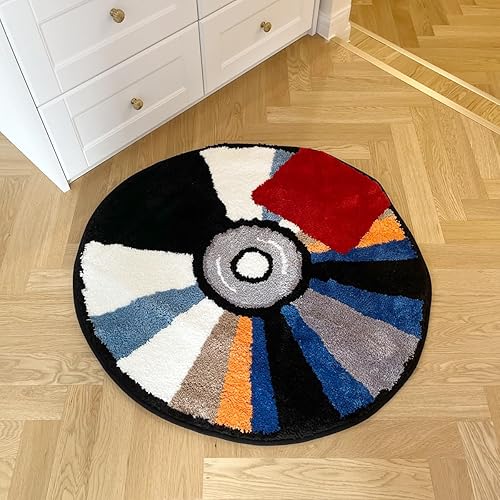 Miniatura 2 de LAKEA Alfombra antideslizante hecha a mano con CD para decoración de la casa, habitación de los niños, sala de estar, dormitorio, bonita y divertida
