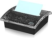 Vista 11 de Eersida Soportes para bloc de notas autoadhesivos con diamantes de imitación de 4 x 4 pulgadas, color oro rosa, bonito soporte para notas
