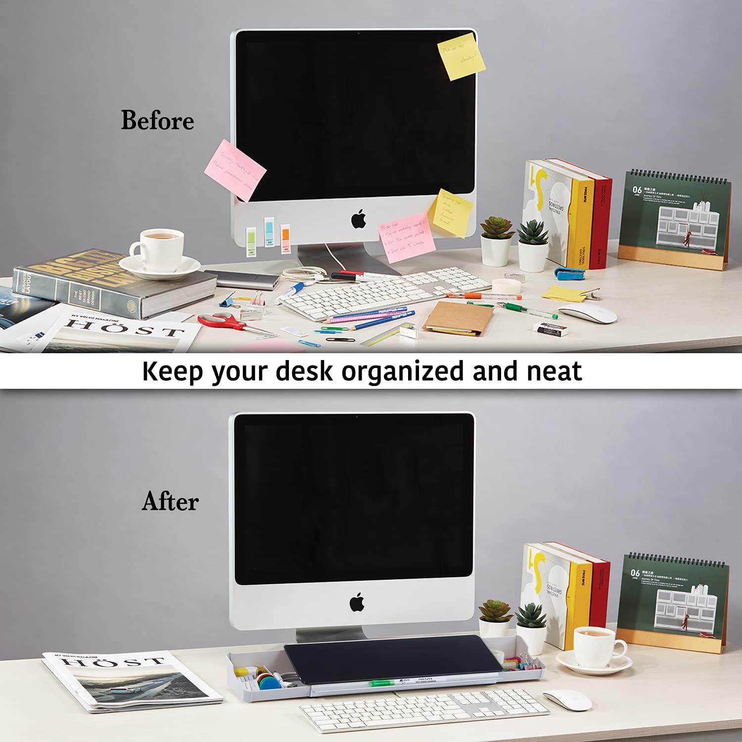 Audio-Visual Direct Black Glass - Desktop Organizer & Storage Notepad, Whiteboard