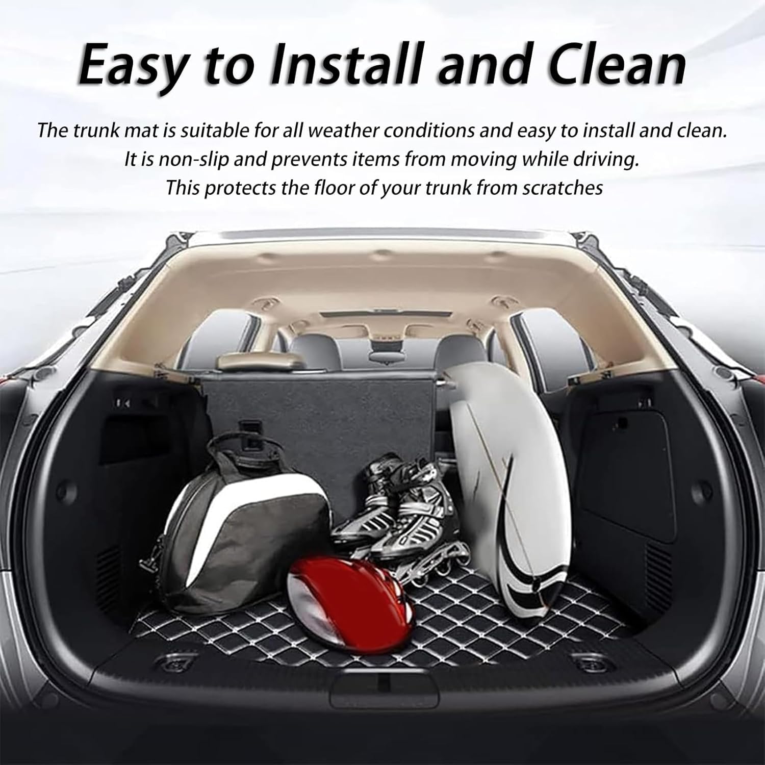 Protector Maletero para BMW 5er G31 2020-2024 | Alfombrilla maletero coche cuero impermeable antideslizante cubremaletero funda perros protectora bandeja carga suelo
