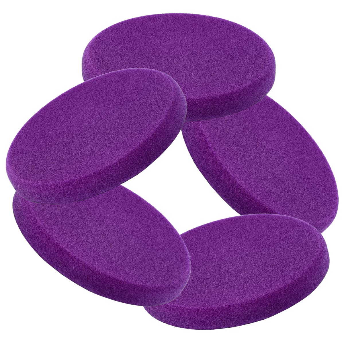 detailmate Juego de 5 esponjas de pulido Polytop para máquina pulidora, almohadilla antiholograma lila, 135 x 20 mm, juego de almohadillas de pulido para coche