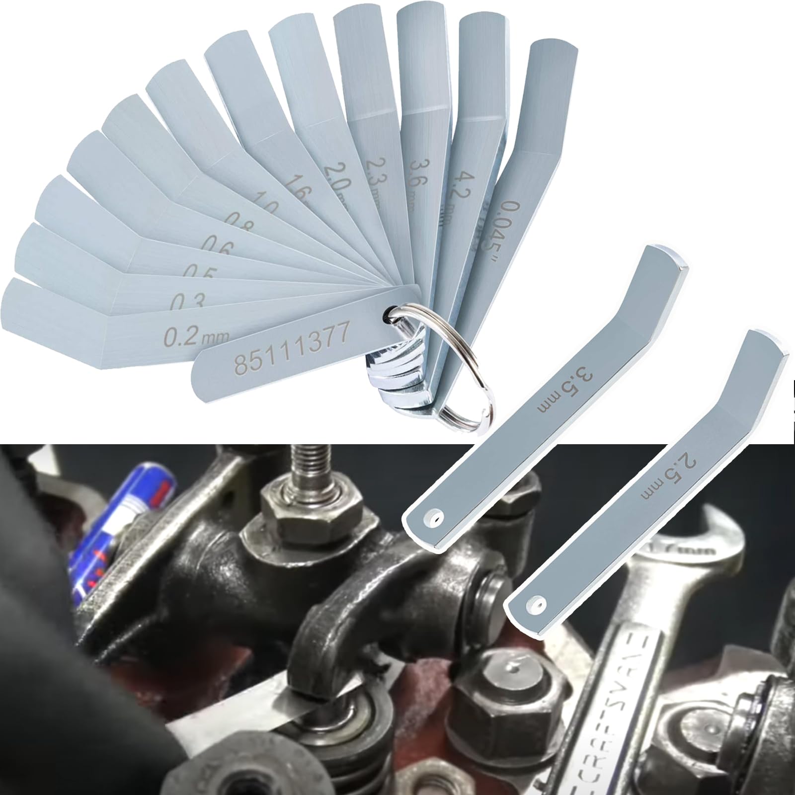 Feeler Gauge Jake Brake Tools for MP7 MP8 MP10 D12 D13 D16 Engine Intake and Exhaust Valve Adjustment Kit 88880053 88880052 85111377 14pc