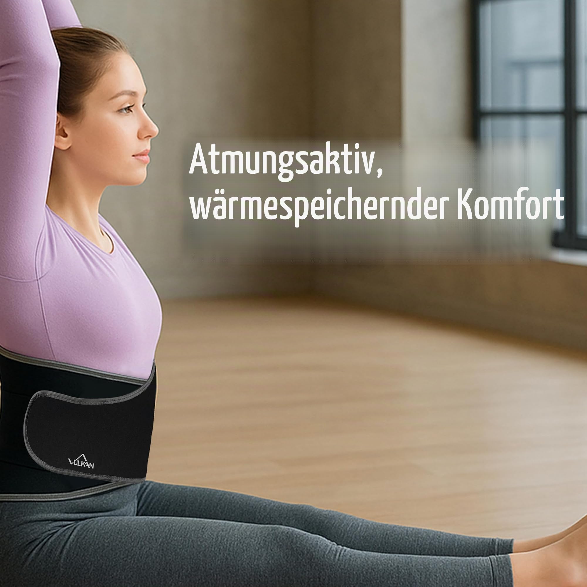 VULKAN Classic Rückenstützgürtel – Lendenwirbelstütze für Männer & Frauen, Verstellbare Rückenbandage zur Schmerzlinderung, Stabiler Rückengurt für Ischias & Haltungskorrektur, Universelle Passform