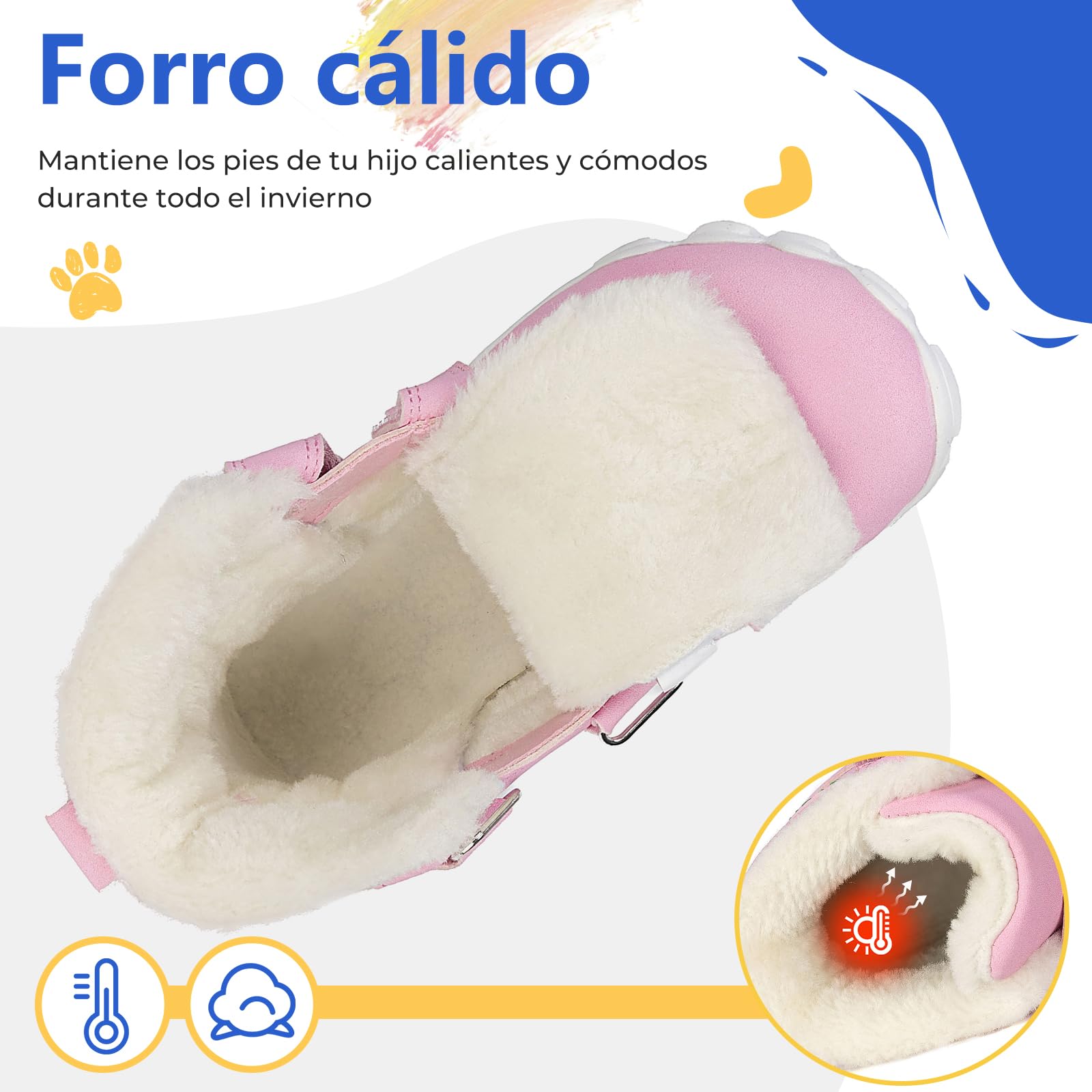 SAGUARO Zapatillas Barefoot Niño Niña Botas Nieve Abrigadas Ligera, 24-36