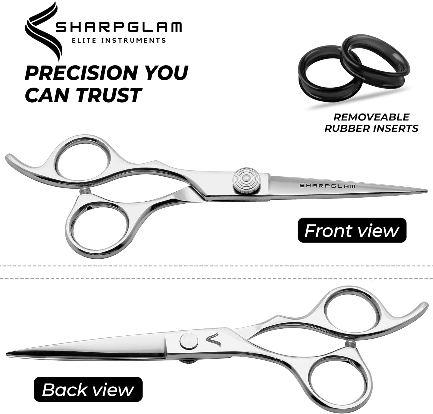 Professional Left-Handed Hair Cutting Scissors 6.5” – Razor Edge Barber Shears for Salon & Home Use, Ergonomic Handle, Mirror Polish Finish | SHARPGLAM