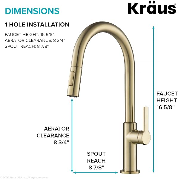 Kraus KPF-2820SFACB Oletto Single Handle Pull-Down Kitchen Faucet, 17 Inch, Antique Champagne Bronze - 3