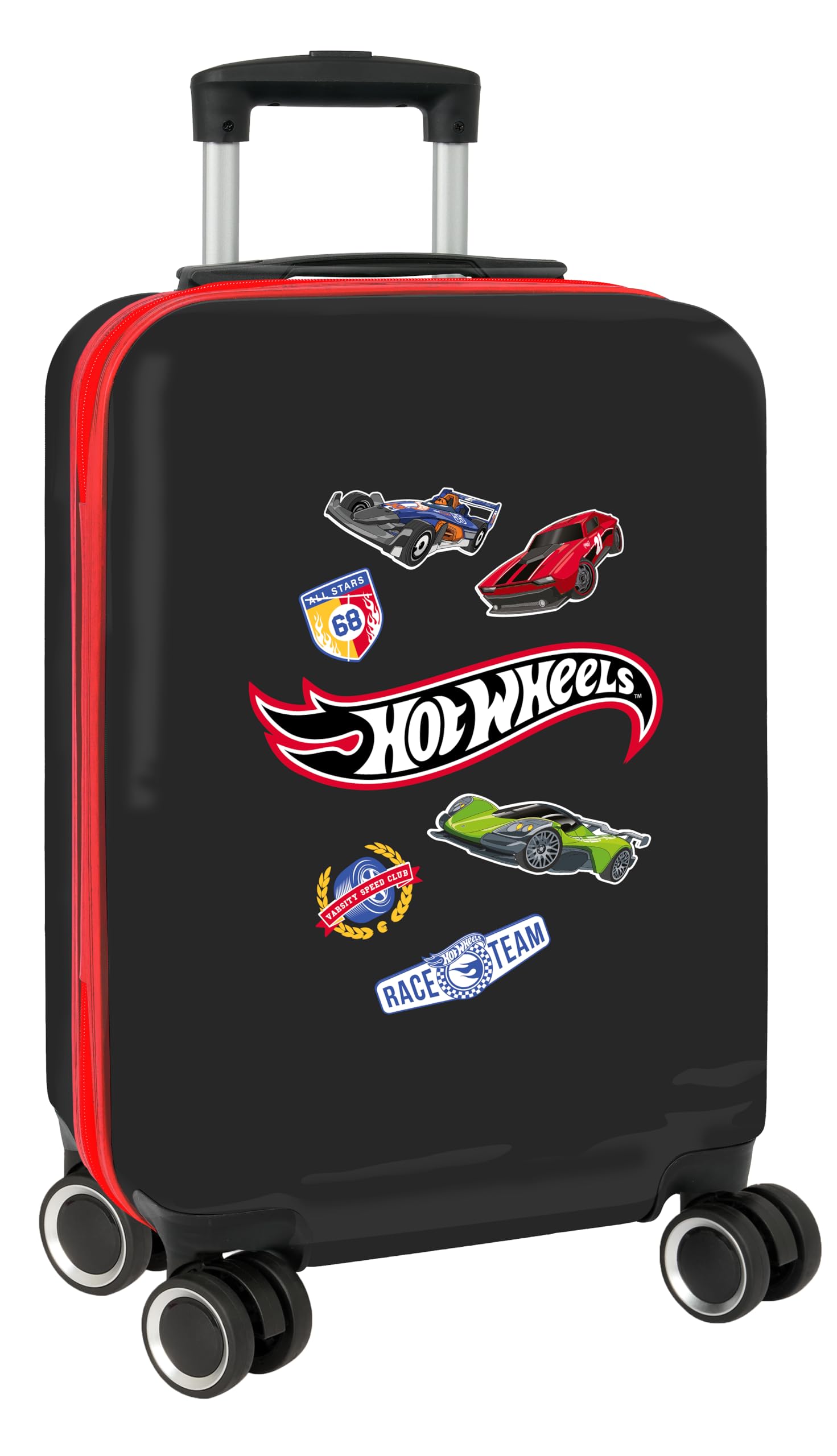 safta Hot Wheels – Cabin Trolley 20 Inches, Suitcase with Wheels, Security Lock, Lightweight Suitcase, 34.5 x 20 x 55 cm