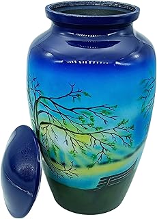 Cremation Urn for Human Ashes - Funeral Urn Handcrafted - Affordable Urn for Ashes - Large Urn with Bag-Keepsake Urns Perfect Memorials Urns for Adult Ashes-Beautiful Decorative Urns