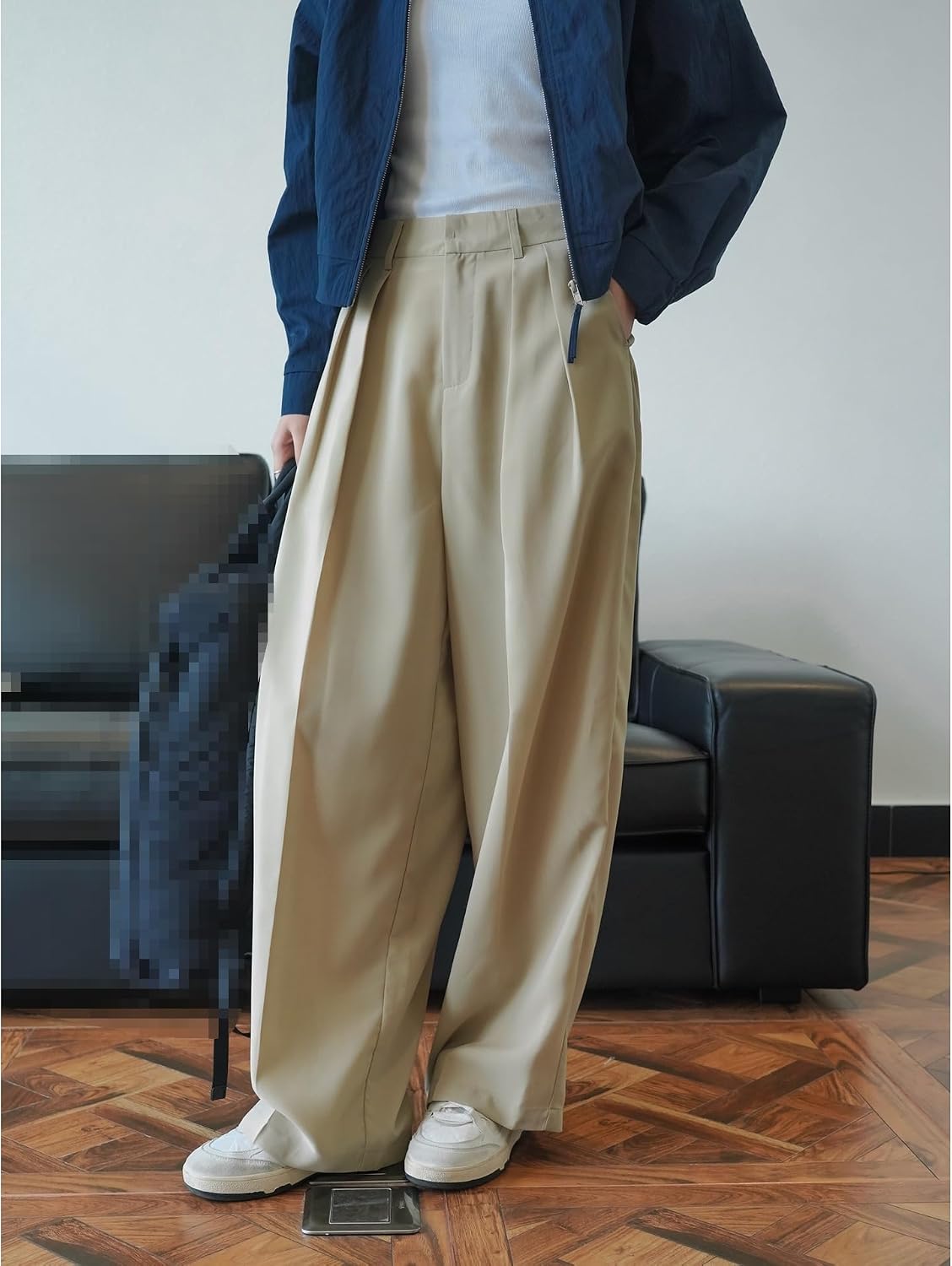 Women's Pants Spring Korea Casual high-Waisted Wide-Leg Dress Trousers