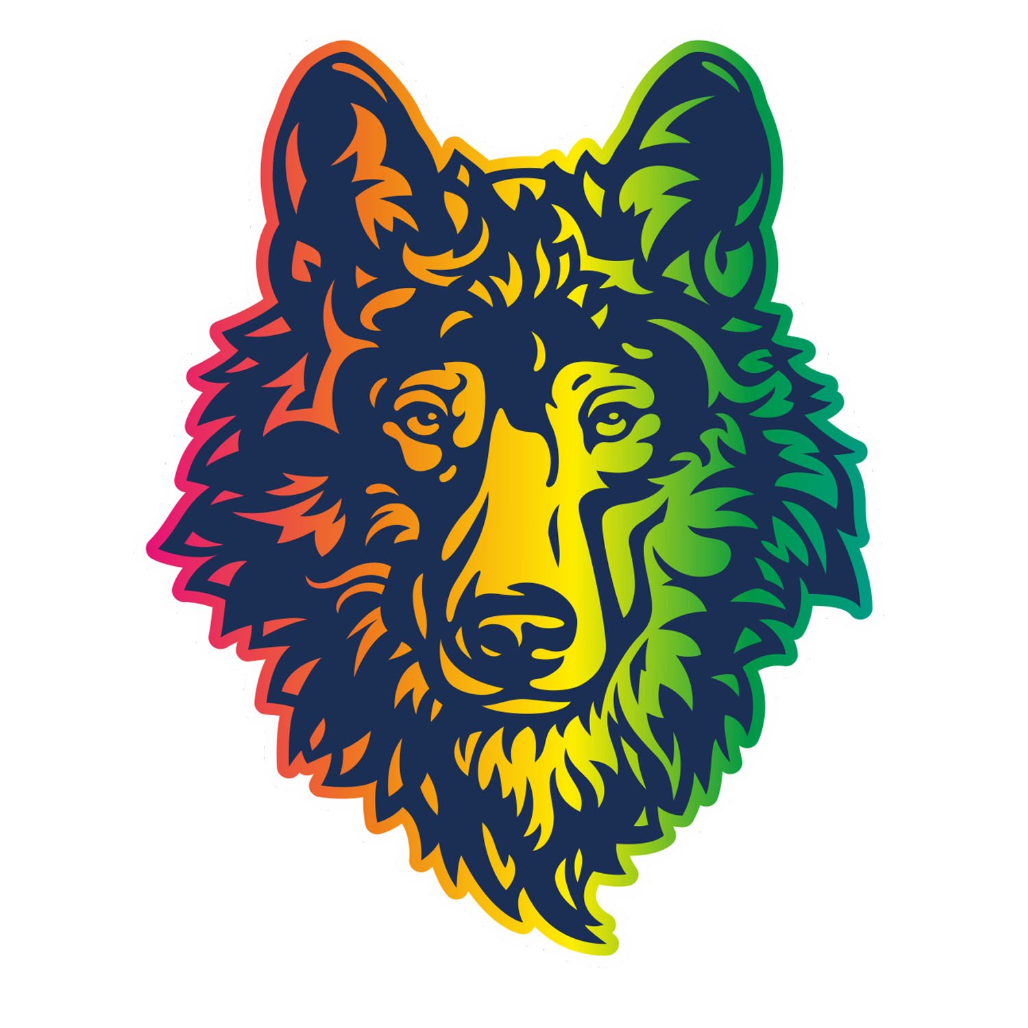 Destinationvinyl Multi 2 X 10Cm Pretty Husky Wolf Vinyl Sticker Laptop Tablet Car Bike Dog Animal #6482 (8Cm Wide X 10Cm Tall)
