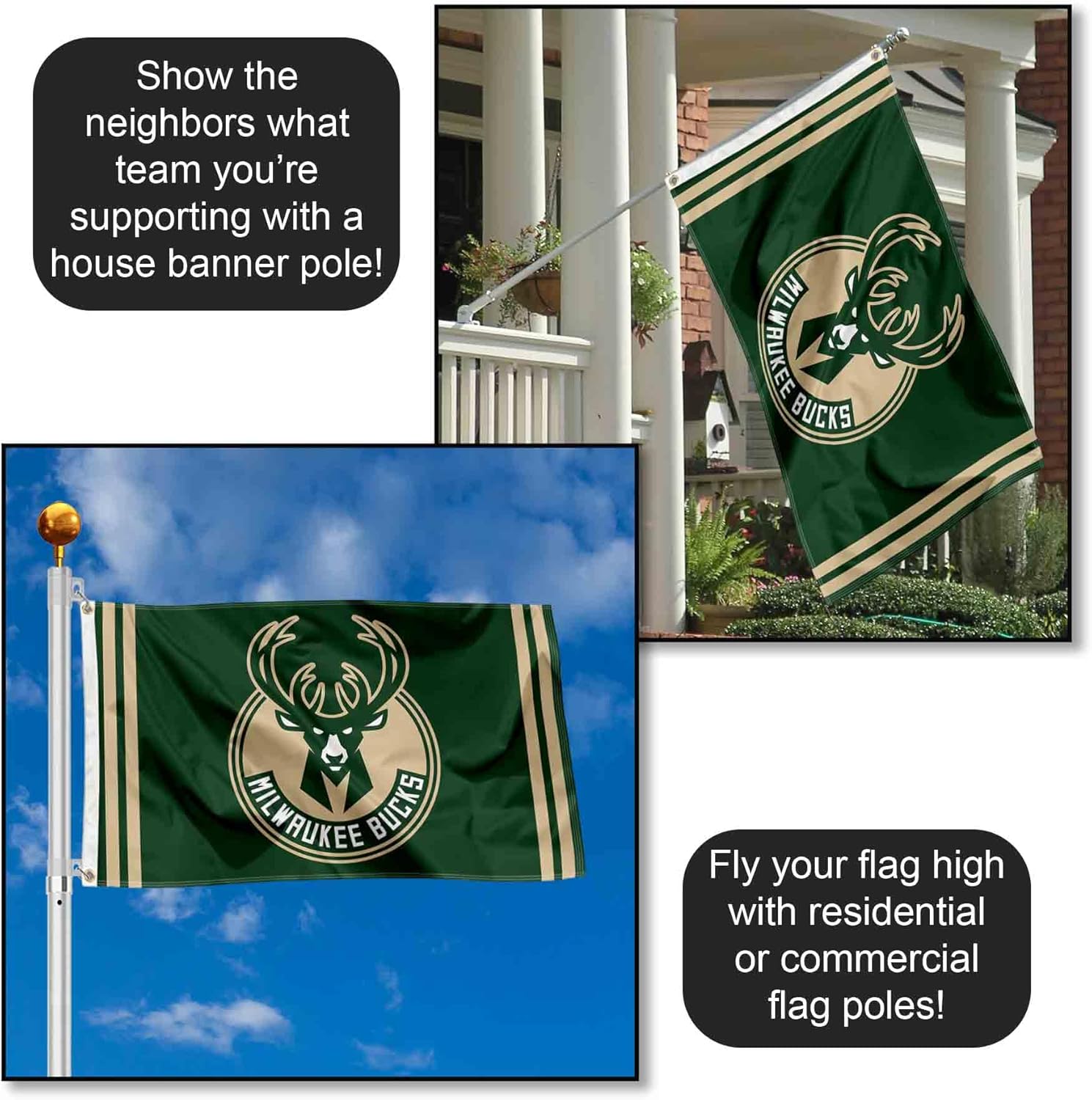 Milwaukee Bucks 3x5 Banner Flag - Image 3