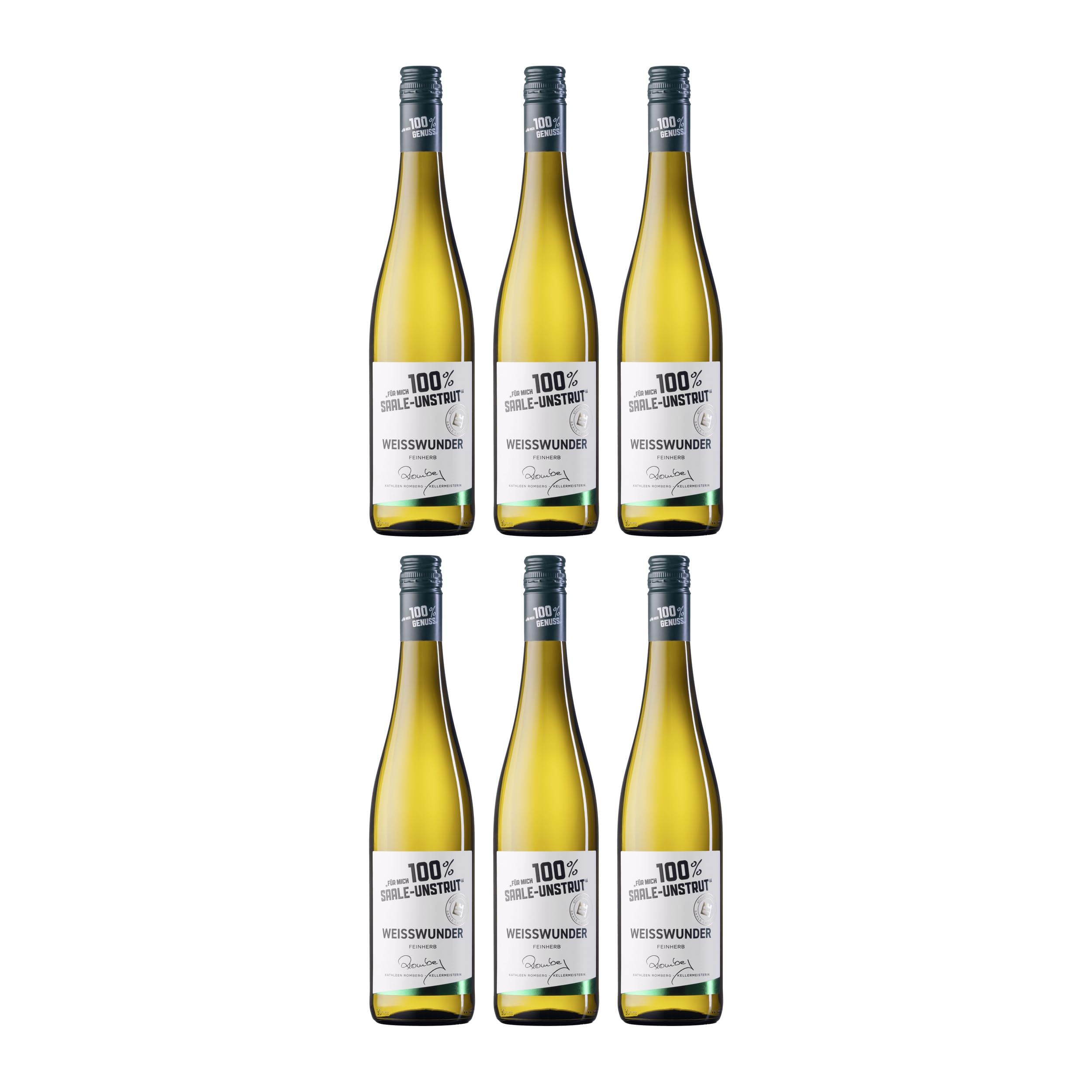 Für mich 100% Saale Unstrut Weisswunder Feinherb Weisswein Weiss Halbtrocken Deutschland inkl. FeinWert E-Book (6 x 0.75 l)