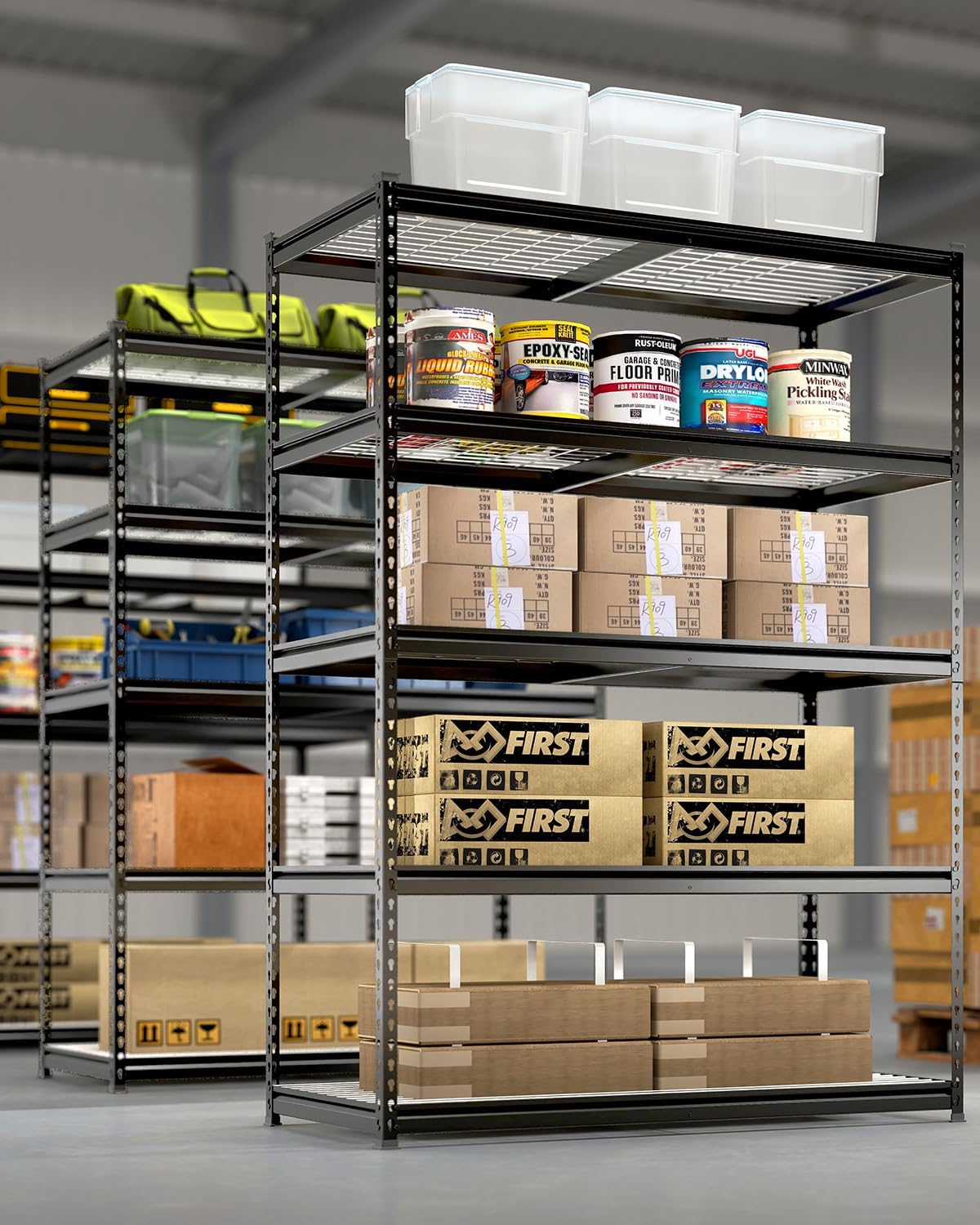 WORKPRO 5-Tier Heavy Duty Metal Shelving Unit, 72”H x 48”W x 24”D, Adjustable Storage Rack with 4000 lbs Capacity, for Garage, Basement, Workshop, Warehouse - Image 2