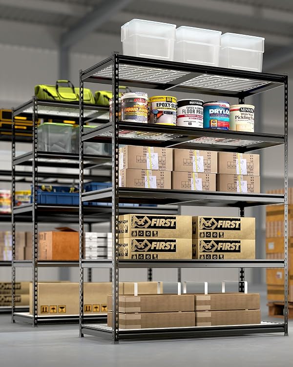 WORKPRO 5-Tier Heavy Duty Metal Shelving Unit, 72”H x 48”W x 24”D, Adjustable Storage Rack with 4000 lbs Capacity, for Garage, Basement, Workshop, Warehouse by WORKPRO - Image 7