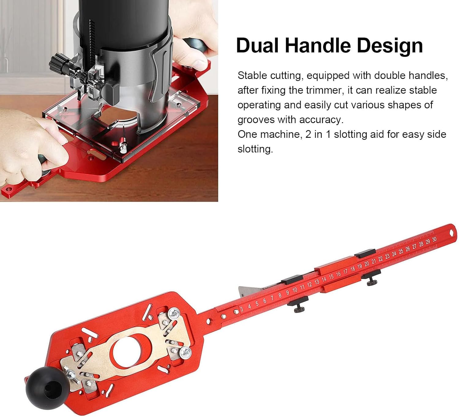Router Milling Groove Bracket, Adjustable Jig Tool for Accurate Woodworking Operations, Handle Design for Precise Cuts, Multifunctional Circle Cutting with Removable Design