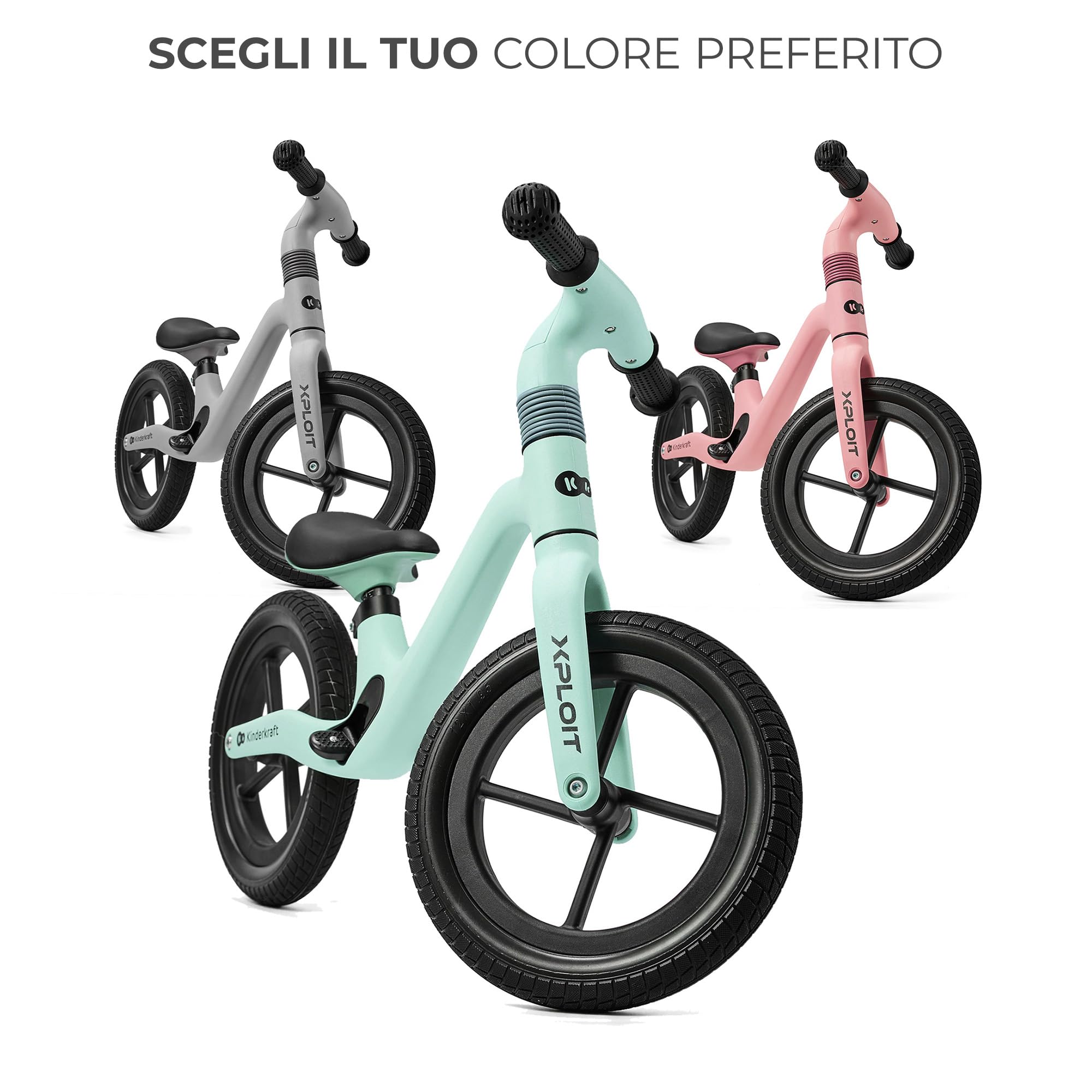 Kinderkraft XPLOIT Bicicletta, Leggero Bici Senza Pedali, fino 2 Anni