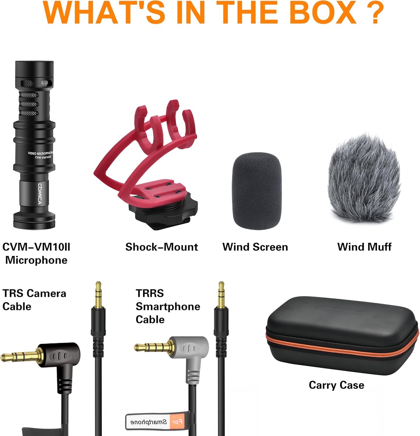 Camera Microphone,Comica CVM-VM10II Professional Video Microphone with Shock Mount, Deadcat,Compact Shotgun Mic Compatible with iPhone,DSLR Camera,Android Smartphones- Perfect for TikTok YouTube Vlog : Electronics