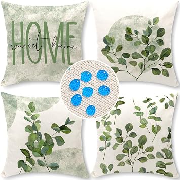 Waterproof Outdoor Pillow Covers 18x18 Inch Set of 4 Summer Spring Floral Throw Pillow Covers Spring Outdoor Decor for Patio Furniture Garden Sofa