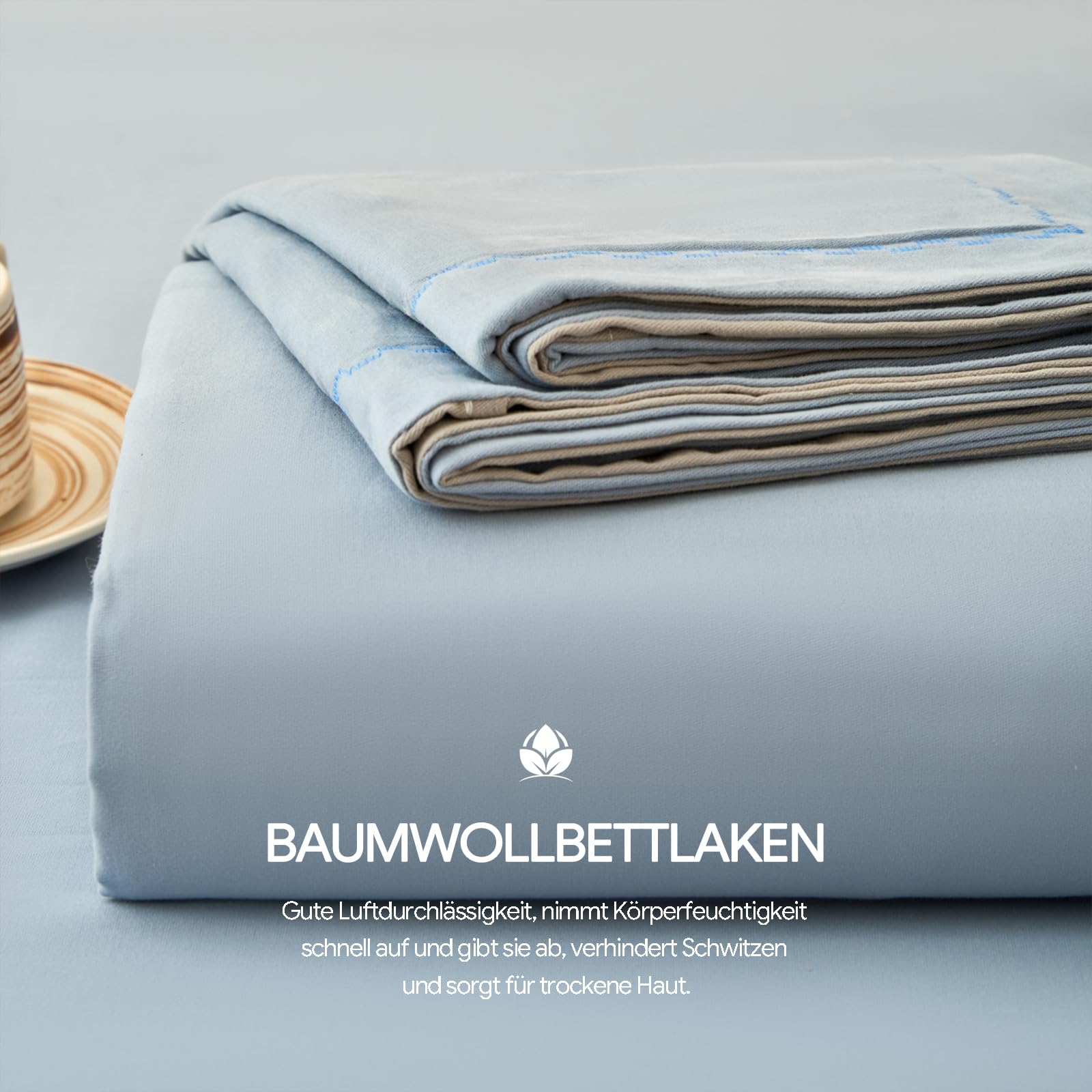 Bettlaken 240x270cm Grau Extra großes Bettlaken