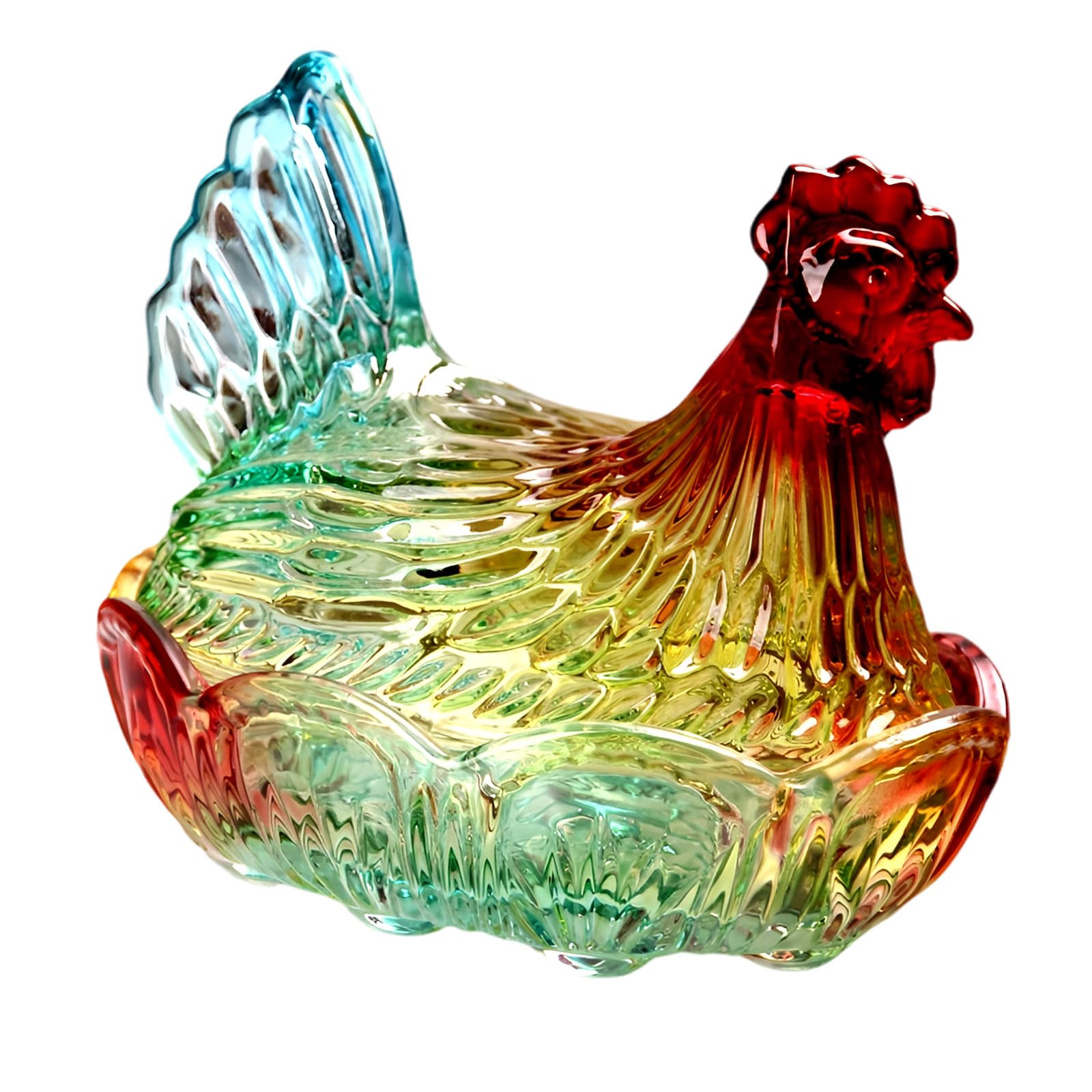 XAGMODSHN Glass Candys Jar Hen on Candy, Candy Cookie Jars Biscuits Food Storage Container Decorative Snacks Bowl Covered Bowl
