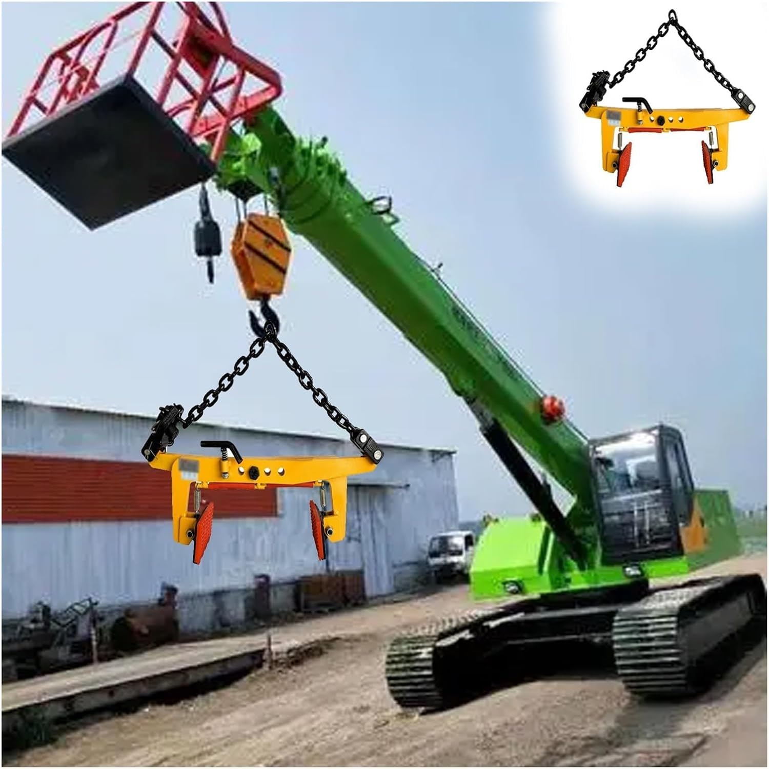 Pince pour levage de pierres avec chaîne pour faciliter la manutention