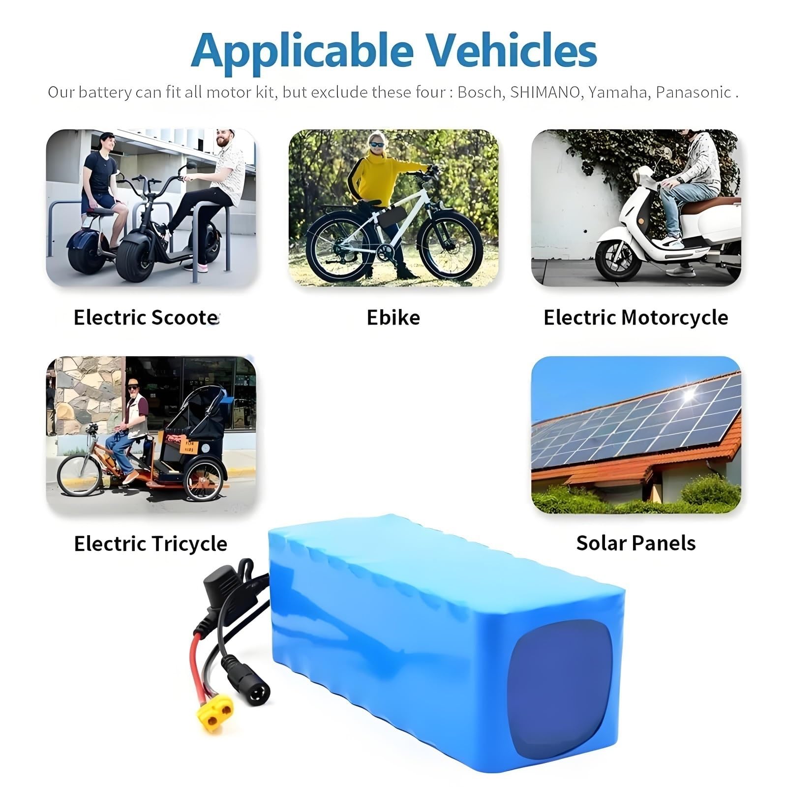 Bateria 36V 14Ah Pack Litio 10S4P Con BMS Integrado Cargador Incluido Conectores XT60 Y DC5521 Para Patinete Electrico Bicicleta Electrica Silla De Ruedas Vehiculos Pequenos 1850g 185x80x70mm