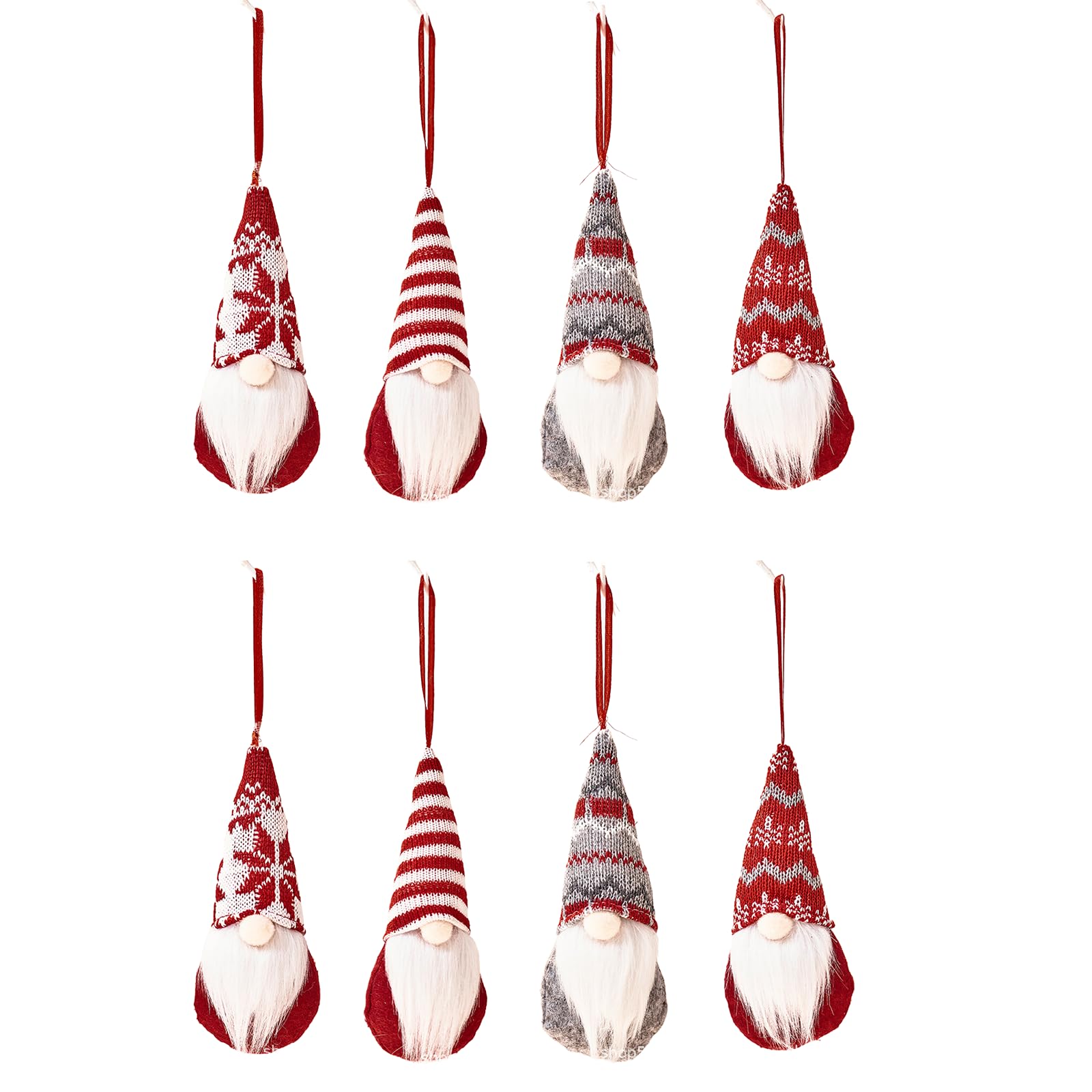 MUNSKT 8 PCS Christmas Gnomes Hanging Ornaments Gonk Plush Ornaments Decor Christmas Tree Hanging Swedish Elf Xmas Home Decorations Decorations Xmas