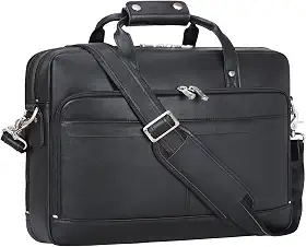 Pasta de couro masculina para laptop de 43.2 cm, bolsa tiracolo para escritório, bolsa de escritório para advogado de viagens de negócios