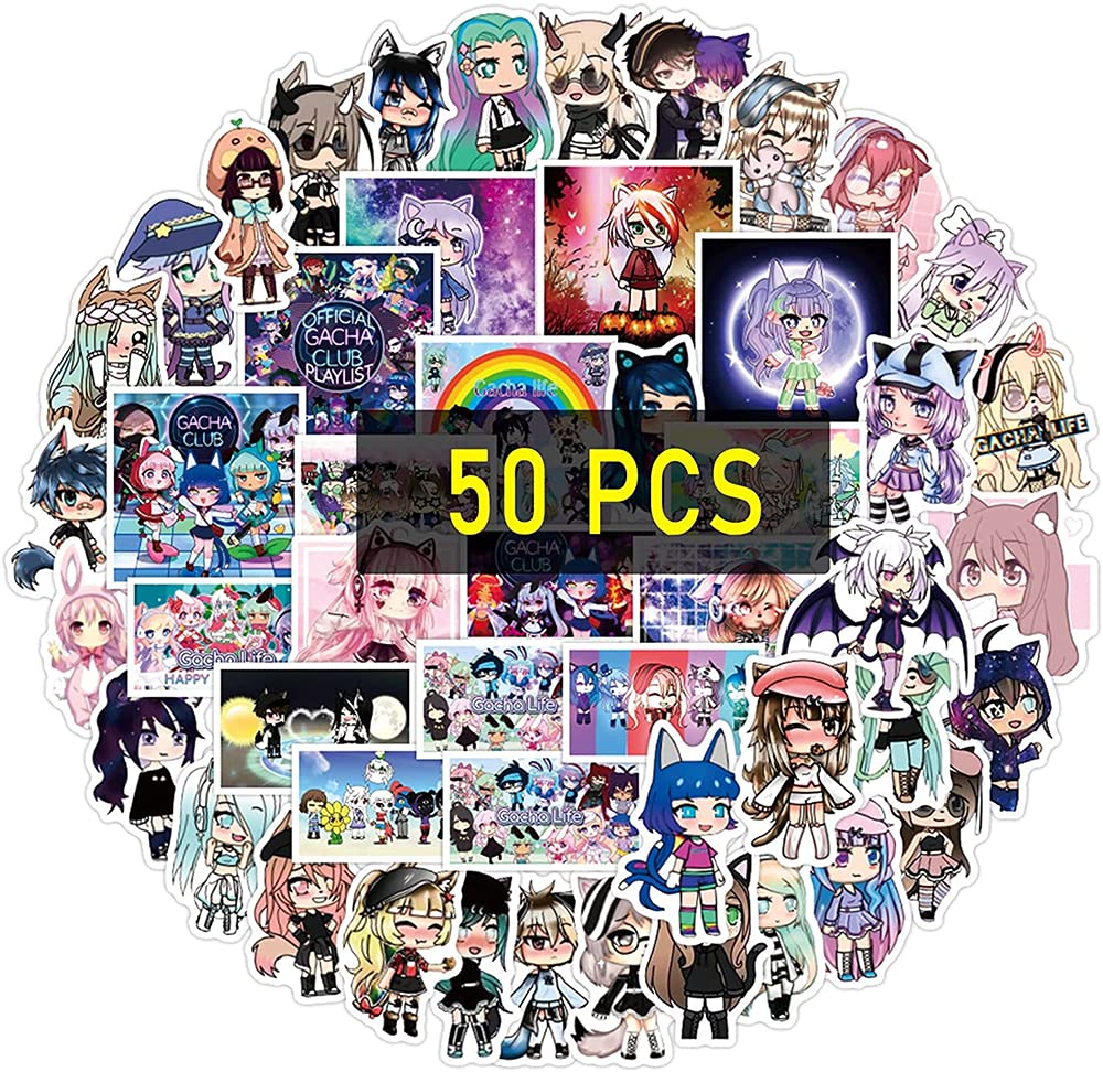 ELECDON 50pcs Gacha Life Stickers Gacha Life Sticker Pack Gacha Life Merch