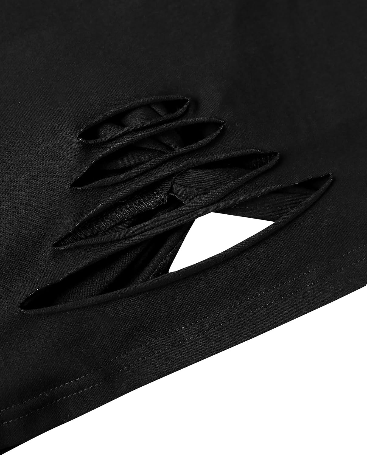 SOFIA'S CHOICE Women Short Sleeve Crop Tops Twist Front Summer Casual Distressed Ripped T Shirt - Image 4