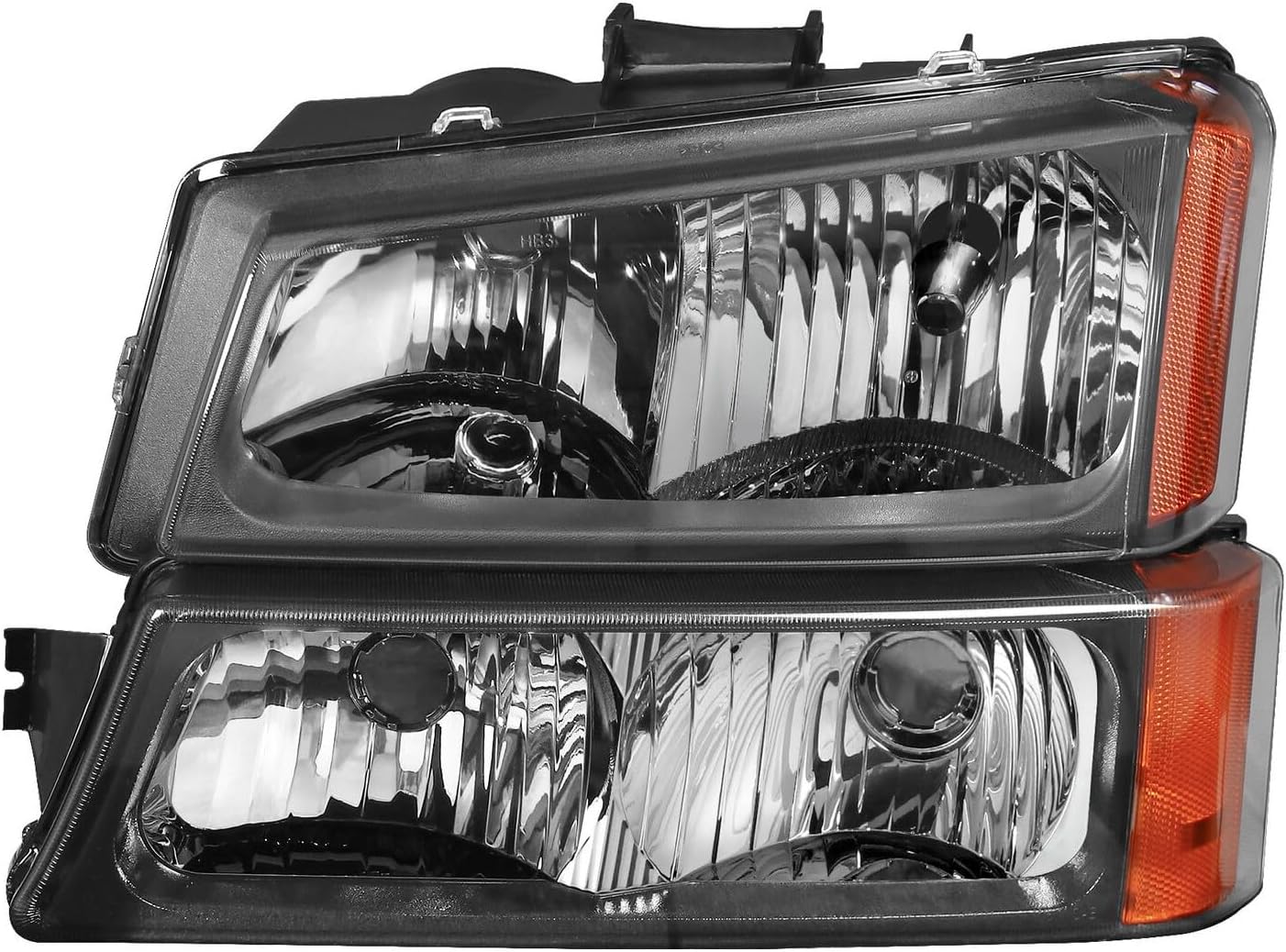 Black Housing Headlights & Red Tail Lights Front Left Right Rear ABS Plastic/Polycarbonate Lens for Chevy GM2502224 19169002