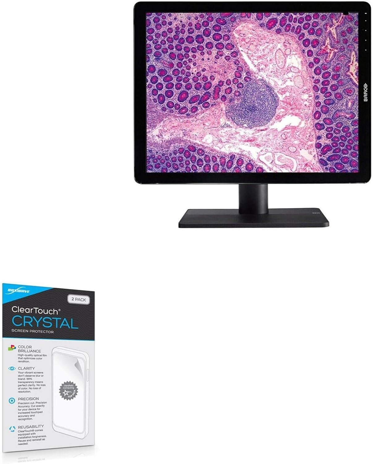 BoxWave Screen Protector Compatible with Barco Nio Color 2MP LED (MDNC-2221) - ClearTouch Crystal (2-Pack), HD Film Skin - Shields from Scratches