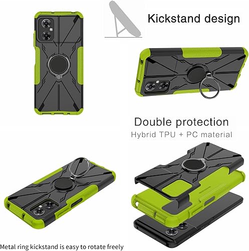 Miniatura 2 de Funda para Xiaomi Redmi Note 11R  Poco M5  Poco M4 5G con anillo de soporte, cubierta magnética híbrida a prueba de golpes 360 verde