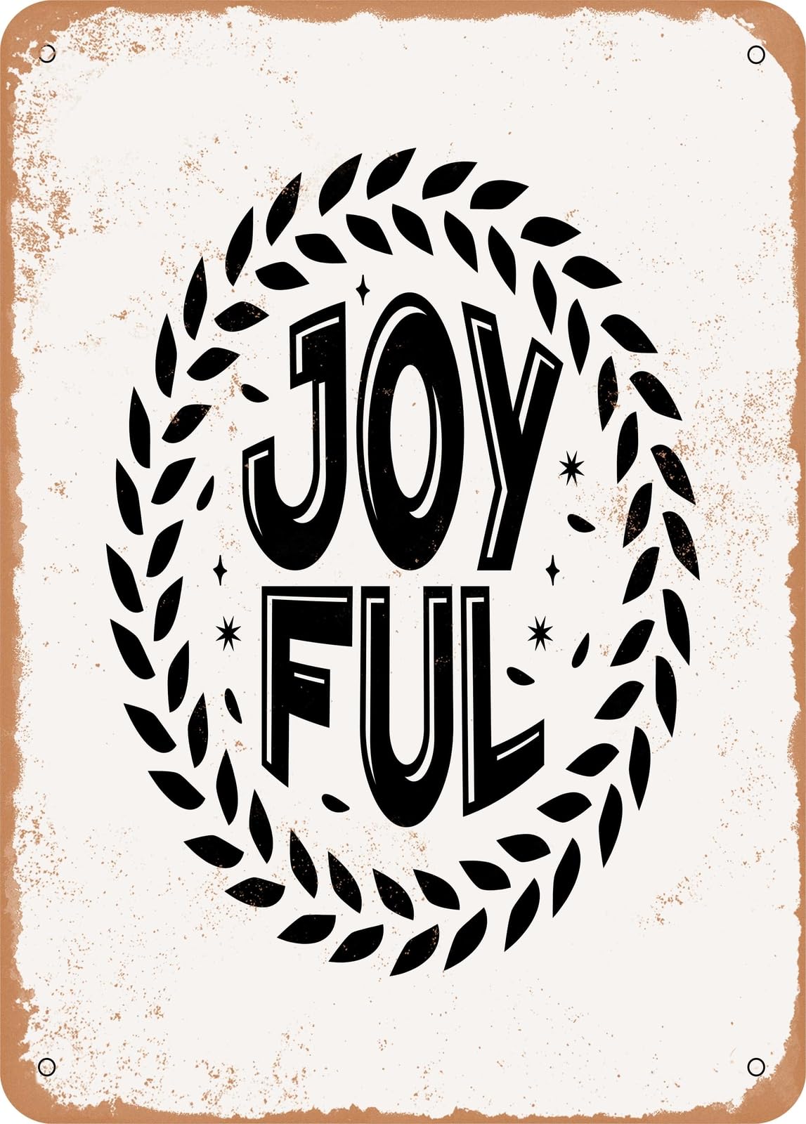 Miaomansenstore Metal Sign - Joy Ful - 3 - Vintage Rusty Look Home Decor