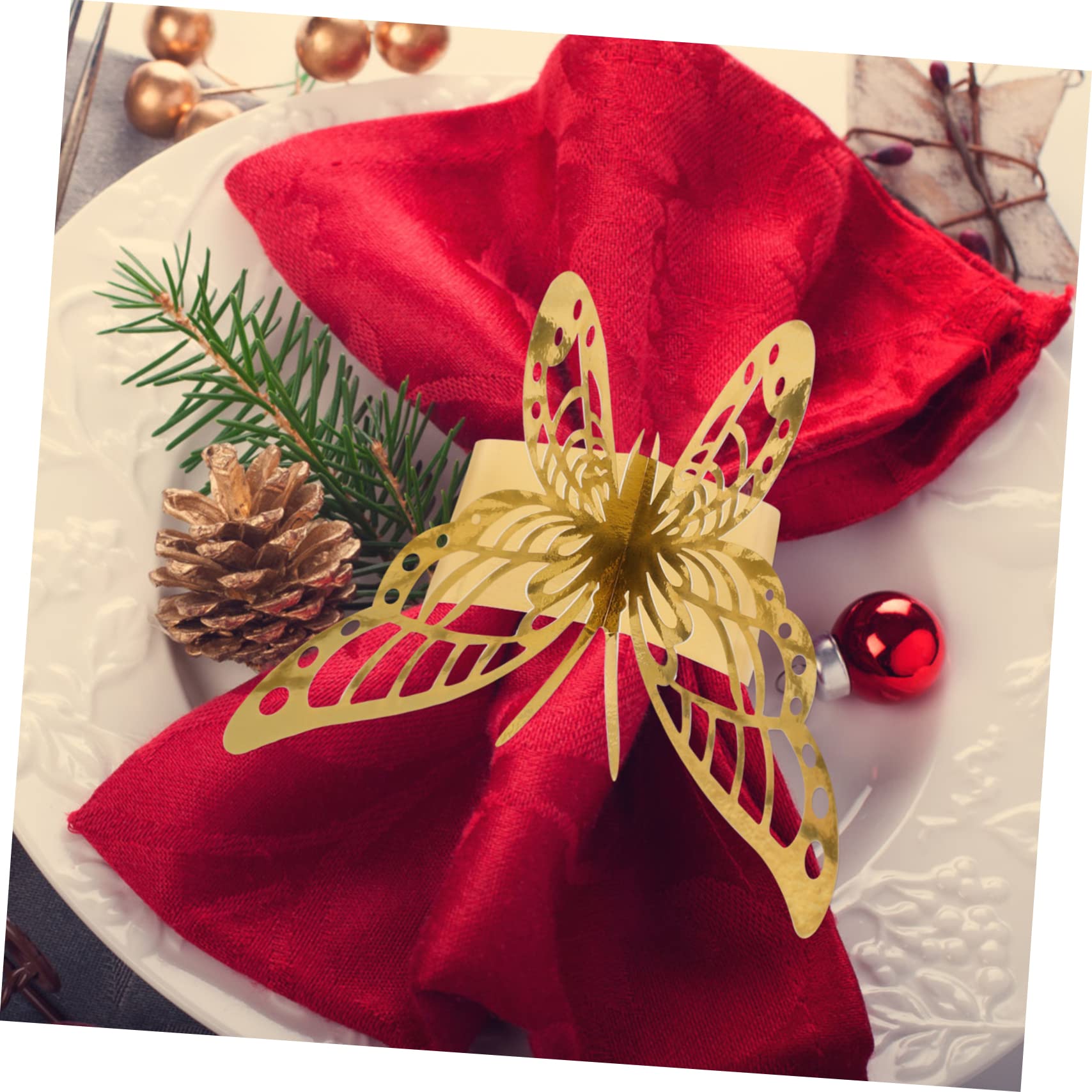 TOPBATHY 150 Pz Fibbia per tovaglioli a farfalla tovagliolo di farfalle portatovagliolo di carta fermatovagliolo natalizio natale decorazioni tavola portatovaglioli nozze squillo decorare
