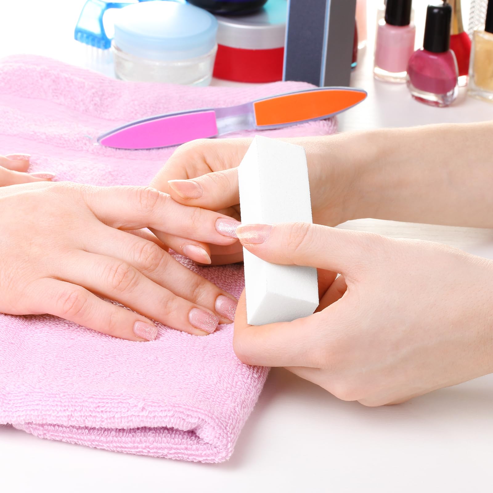 20 Pezzi Buffer Unghie Blocco, Nail Buffer Quadrato Spugna Buffer Unghie Professionale per Salone Unghie, Nail Art Fai da te a Casa