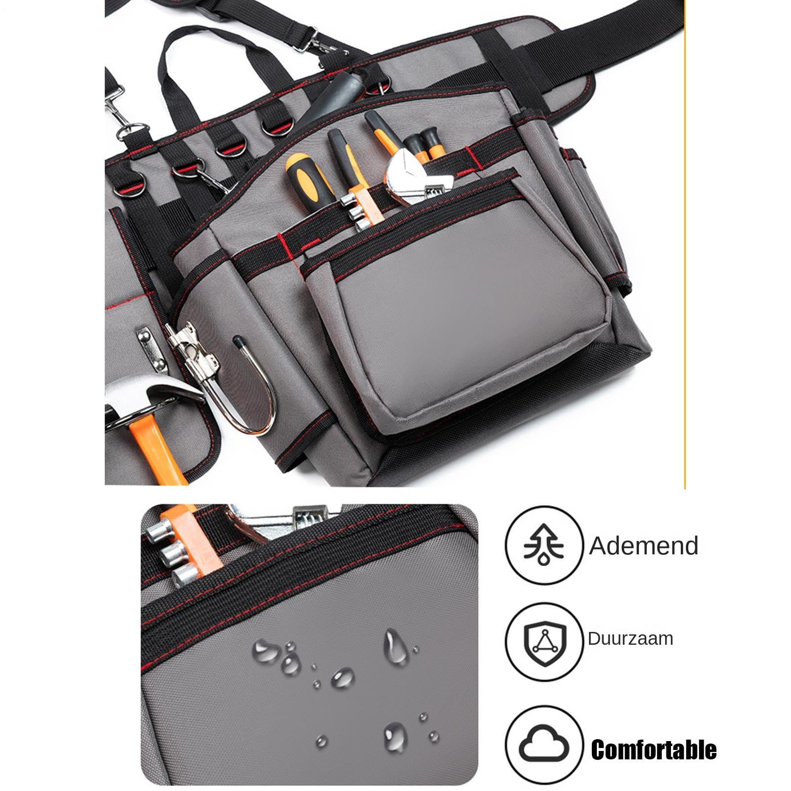 Cinturón Carpintero Portaherramientas Chaleco Organizador Multiusos | Chaleco De Herramientas Resistente Con Tirantes Para Electricistas, Construcción, Jardinería, Exterior E