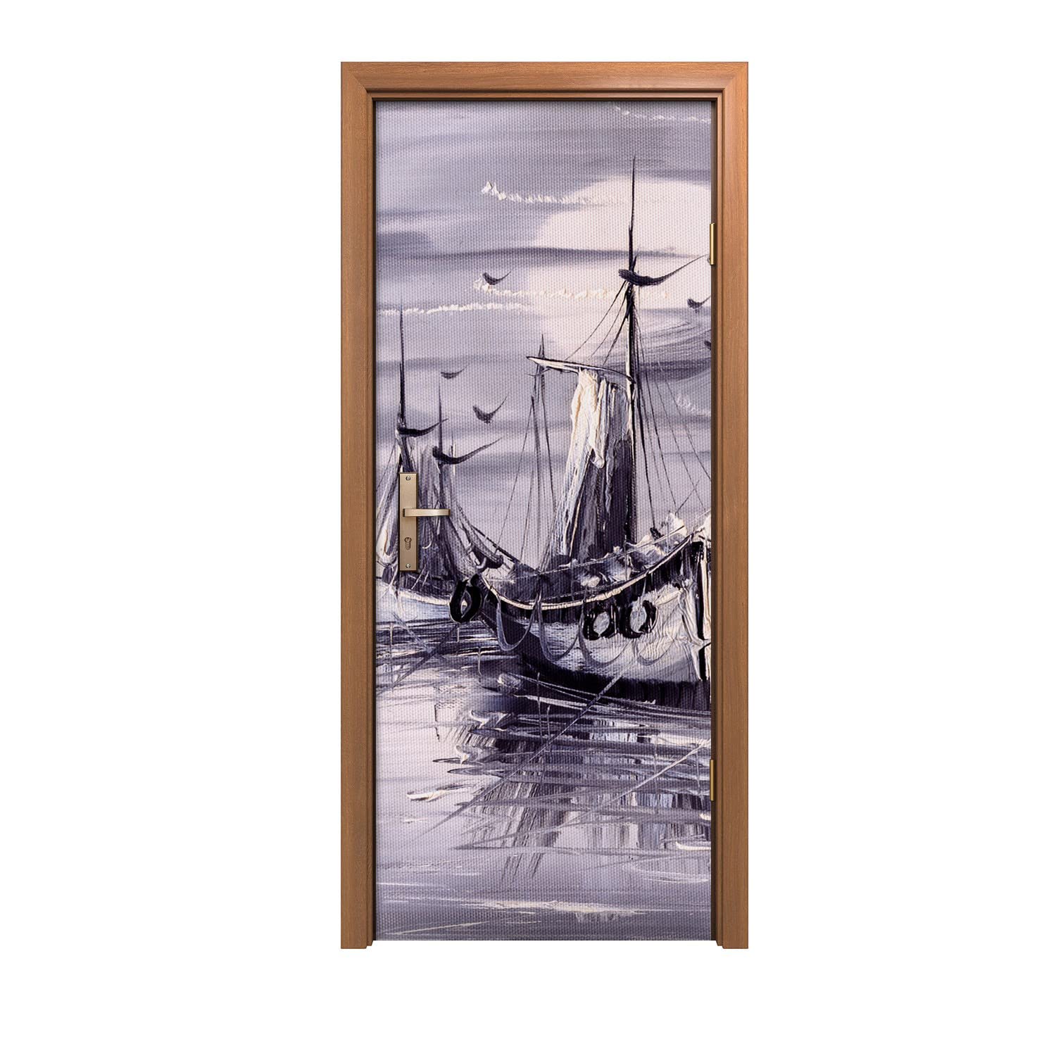 Autocollant de porte 90x200cm décor intérieur sticker mural mer