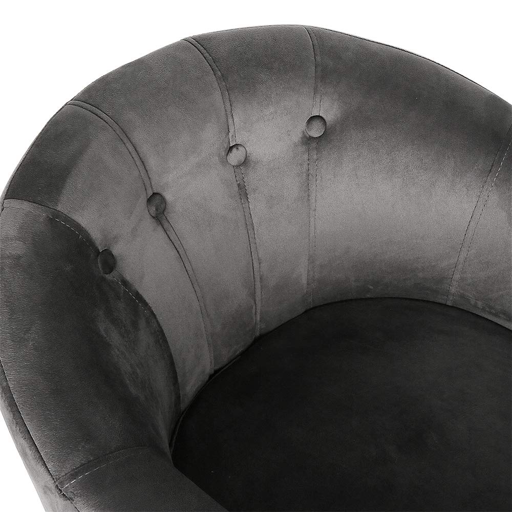 Lounge-Sessel, Lounge-Sessel aus Samt, Wohnzimmersessel, skandinavischer Sessel, kleine Stühle für Wohnzimmer, Schlafzimmer, max. Belastung 150 kg (1, dunkelgrau)