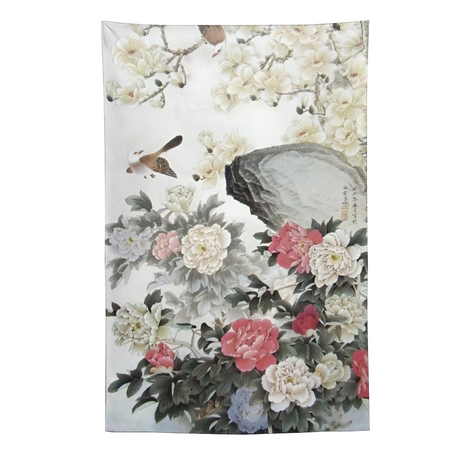 扇型　牡丹　押絵　絵画　ガラス額付き Amazon.co.jp: 絵画 インテリア おしゃれ 鳳凰 ヒーリングアート