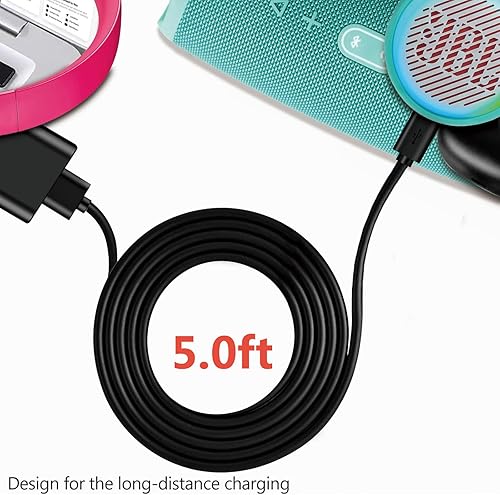 Miniatura 4 de Cargador de pared rápido de 5 pies USB C cable de carga para JBL Flip 6 Flip 5 JBL Charge 4, 5, Clip 4, GO 3, JBL Xtreme 3, JBL Pulse 4 JRPOP