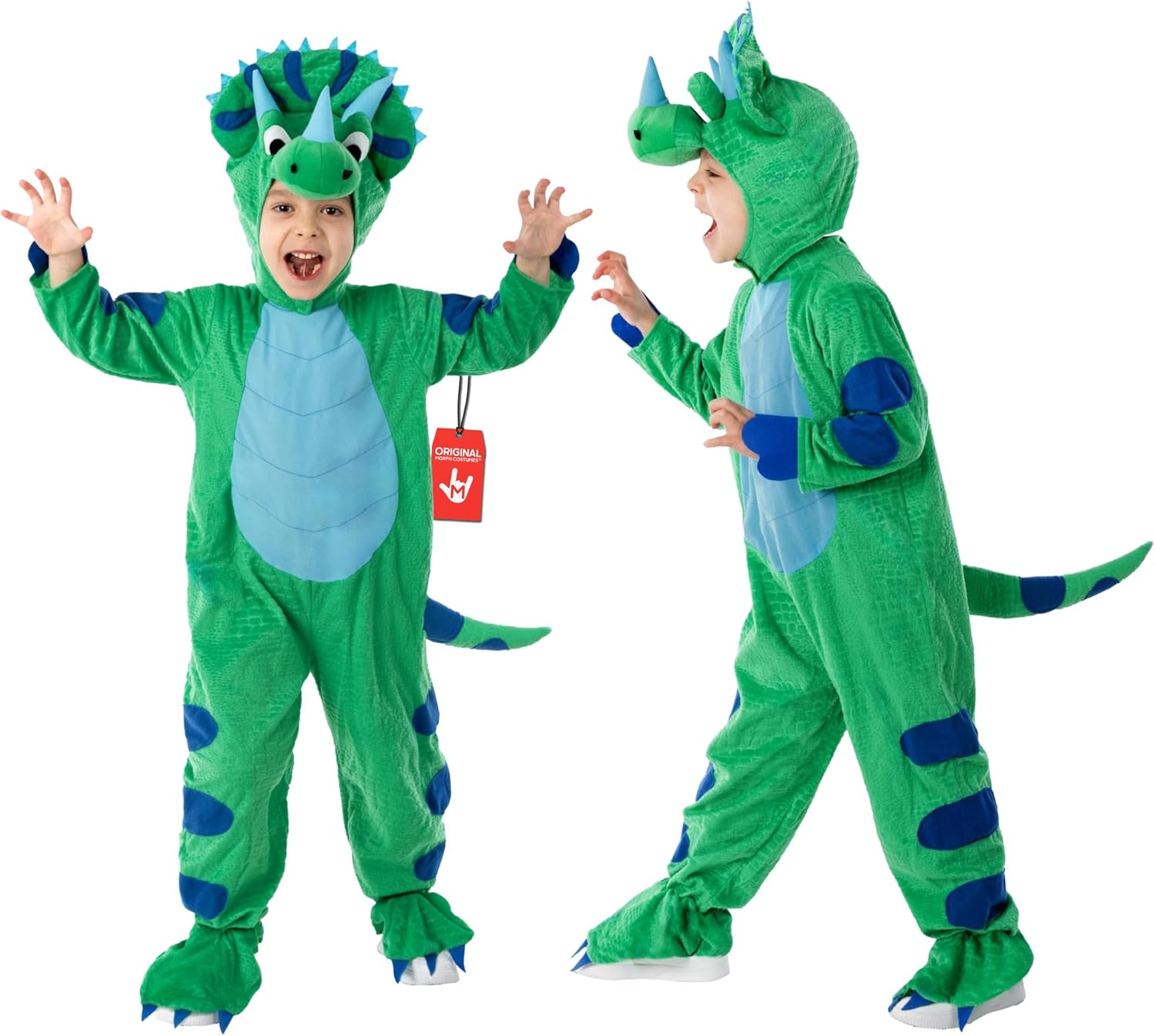 Morph Triceratops Costume for Kids, Toddler Dinosaur Outfit, Dinosaur Onesie Kids, T-Rex Dress Up