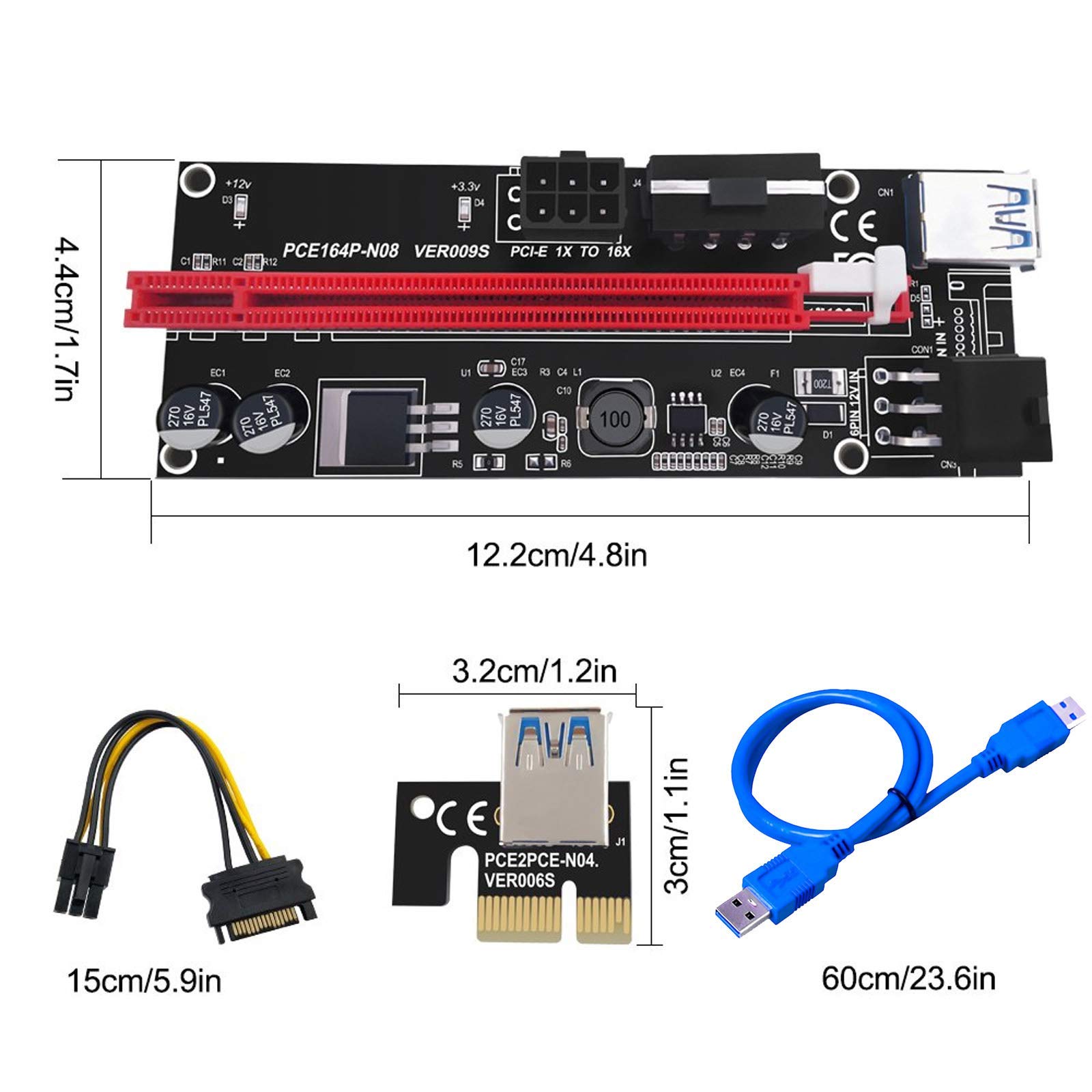 Amazon.co.jp: PCIE ライザー VER 009S 1x~16x グラフィック