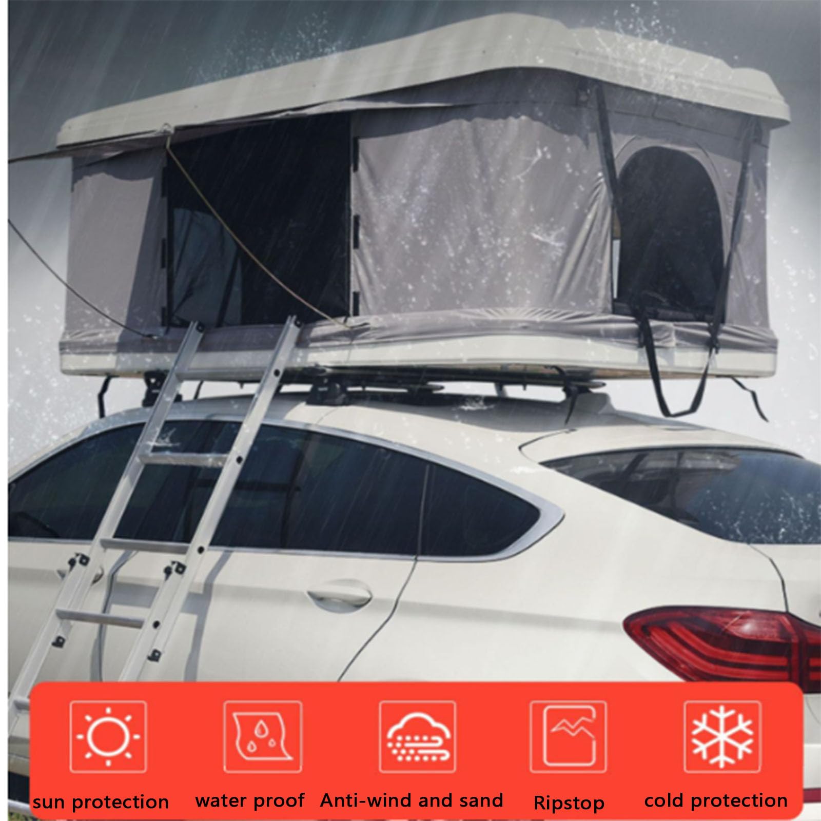 Tenda da tetto idraulica per campeggio all'aperto, può ospitare 2-3 persone, compatibile con SUV e fuoristrada